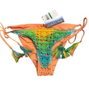 Isabella Rose Harmony Tie Side Bikini Bottoms Apricot Brazilian Crochet large